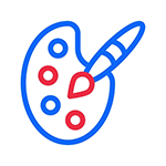 paleta y pincel de pintura